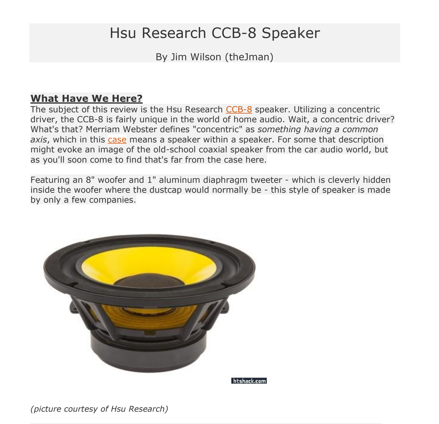 Home Theater Shack: CCB-8 Speaker Review 2017