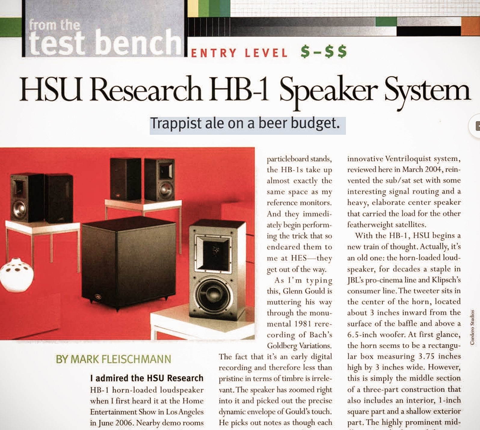 Home Theater Magazine Review 2007 - HB-1 Speakers: Dr. Hsu, Master of the Budget Sub, Moves into Budget Speaker Territory