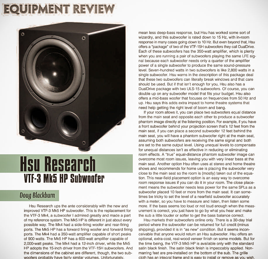 Widescreen Review: VTF-3 Mk5 HP