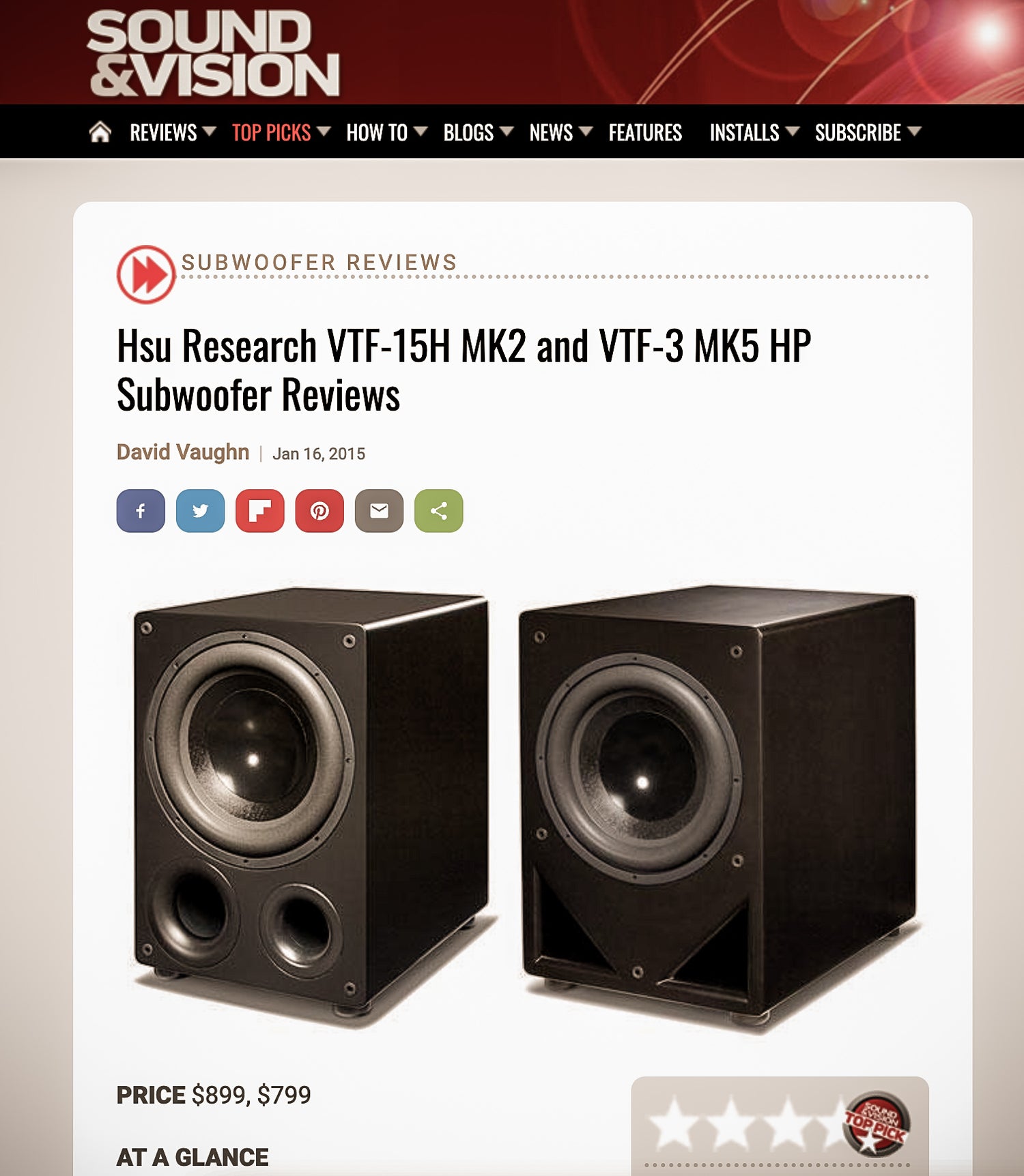 Sound & Vision: VTF-15H MK2 and VTF-3 MK5 HP