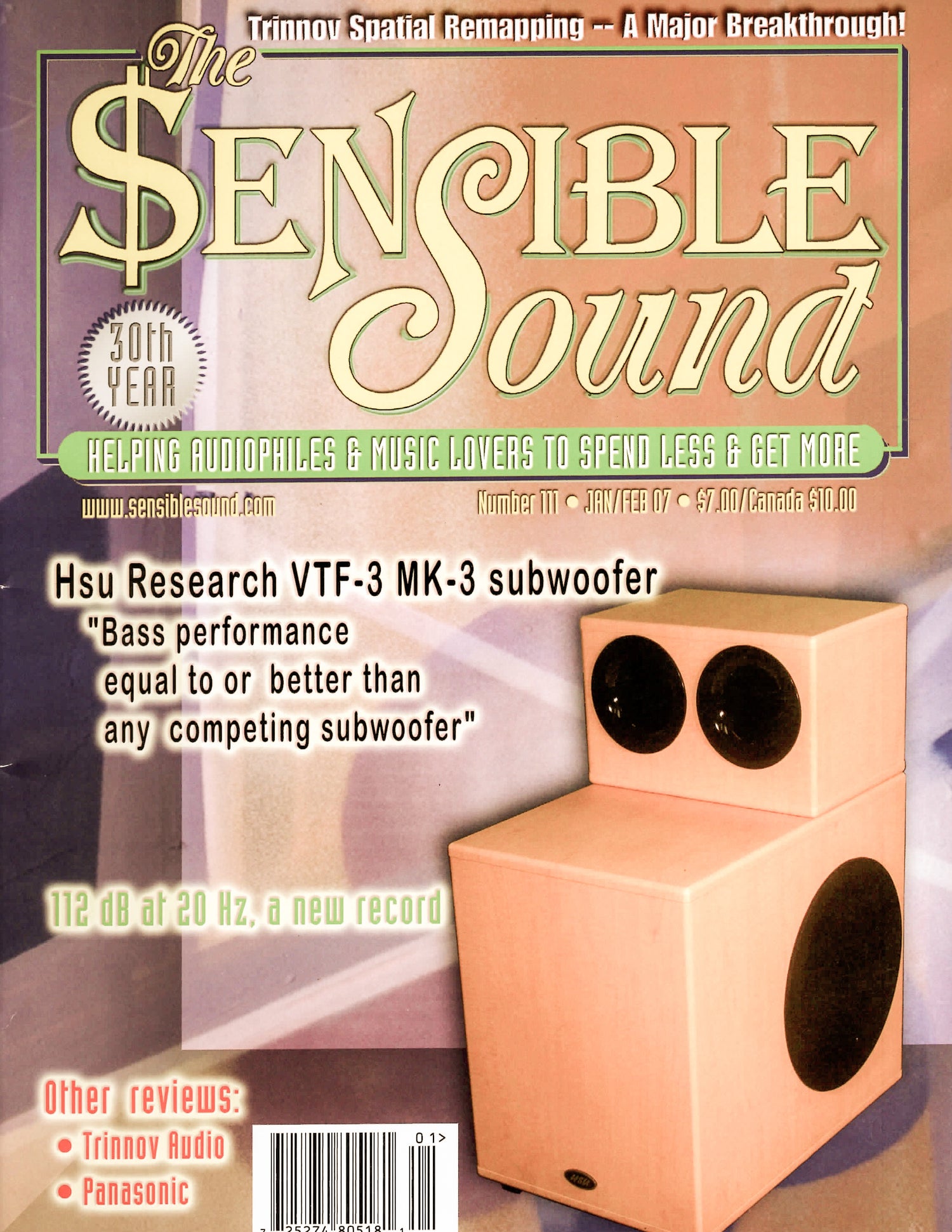 Sensible Sound: VTF-3 Mk-3 subwoofer